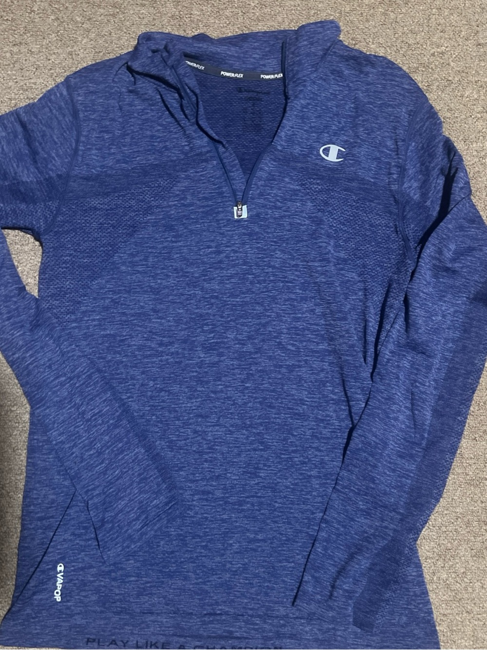 Champion Navy Heather Quarter-Zip Performance Top